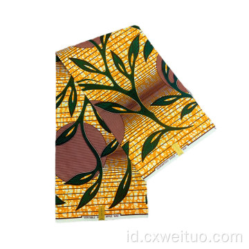 100% Polyester African Wax Cetak kain untuk pakaian
